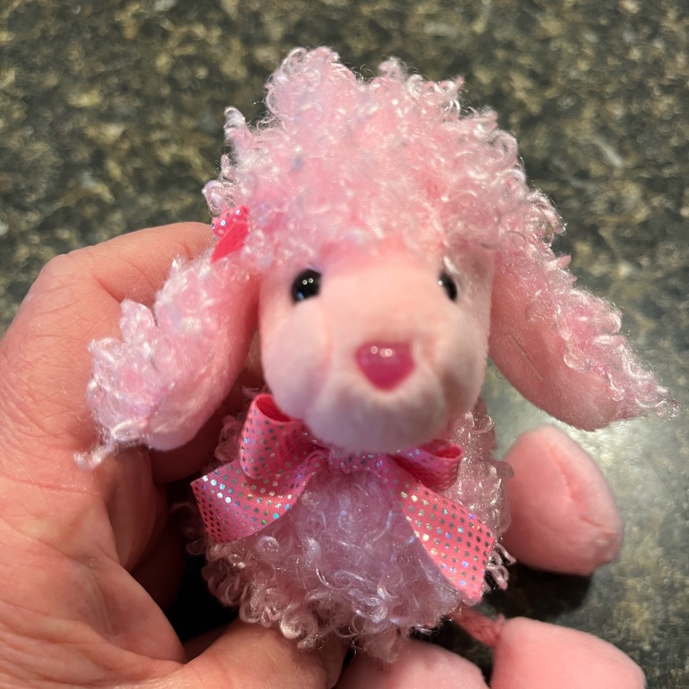 2005 Ty Pinky Poo Keychain or Bag Charm Beanie Baby Pink Poodle - Picture 7 of 11